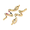 Brass Pave Colorful Cubic Zirconia Connector Charms CU-CBA4579-09G-A-3