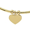 PVD Vacuum Plating 202 Stainless Steel Heart Charm Open Cuff  Bangles for Women BJEW-M317-02G-2