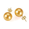 925 Sterling Silver Round Stud Earrings EJEW-TAC00030-01-3