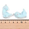 Flocking Opaque Resin Pendants RESI-P053-03F-P-3