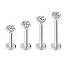 G23 Titanium Steel Clear Cubic Zirconia Threadless Labret Stud WG700A9-09-1