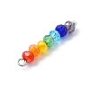 Coloful Faceted Glass Beaded Pendants PALLOY-JF02525-02-3