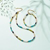 Natural & Synthetic Mixed Gemstone Disc Beaded Necklace and Bracelet Set SJEW-JS01244-2