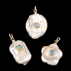 Natural Baroque Keshi Pearl Pendants PALLOY-JF06005-1