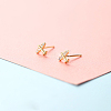 Brass Micro Pave Clear Cubic Zirconia Stud Earrings FS-WGE47D1-15-1