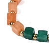 Cube Natural Agate Beaded Necklaces for Women NJEW-T017-06G-2