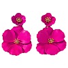 Flower Baking Paint Alloy Dangle Stud Earrings FS-WG1427E-08-1