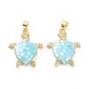 Real 18K Gold Plated Brass Micro Pave Clear Cubic Zirconia Pendants KK-D004-05G-B-2