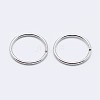 Rhodium Plated 925 Sterling Silver Open Jump Rings STER-F036-02P-0.5x6mm-2