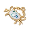 304 Stainless Steel & Natural Shell & Enamel Pendants SA-CBACF51-02G-2