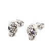 Halloween 925 Sterling Silver Cubic Zirconia Stud Earrings EJEW-P327-01C-AS-2