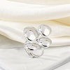 Anti-Tarnish 304 Stainless Steel Teardrop Open Cuff Rings RJEW-M047-05P-1