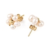Brass & Natural Cultured Freshwater Pearl Stud Earrings EJEW-JE07492-4