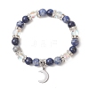 2Pcs 2 Styles 304 Stainless Steel & Brass Celestial Sun & Moon Couple Bracelet Set BJEW-TA00718-3