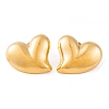 Ion Plating(IP) Heart 304 Stainless Steel Stud Earrings for Women EJEW-L272-033G-03-1