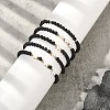 5Pcs 5 Style Natural Lava Rock & Pearl & Shell Star Beaded Stretch Bracelets Set BJEW-JB09495-03-6