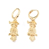 Brass Owl Dangle Leverback Earrings Findings KK-N216-551-2