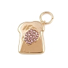 Brass Rhinestone Charms KK-B145-02G-06-1