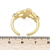 Brass Micro Pave Cubic Zirconia Open Cuff Ring for Women RJEW-F177-03GP-13-5