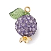 Pave Disco Ball Beads with Transparent Acrylic Charms and 304 Stainless Steel Bead Caps and Brass Ball Head pins Pendants X-PALLOY-TA00243-3
