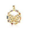 Brass Micro Pave Colorful Cubic Zirconia Pendants ZIRC-OY001-32-G-1