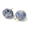 Natural Blue Spot Jasper Flat Round Pendants G-H318-01G-07-2