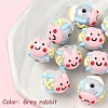 10Pcs Hand Painted Acrylic with Enamel Beads MACR-YW0003-28C-1