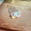 Adjustable Brass Enamel Cuff Open Rings RJEW-P172-04B-MS-1