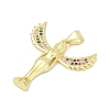 Brass Micro Pave Cubic Zirconia Pendants KK-D317-093G-02-2
