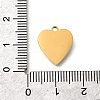 304 Stainless Steel Heart Charms STAS-Q348-07A-G-3