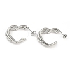 201 Stainless Steel Split Stud Earrings for Women EJEW-F345-12P-1