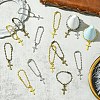 60Pcs 3 Colors Alloy Cross Pendant Decoration HJEW-YW00042-2