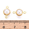 Brass ABS Imitation Pearl Connector Charms KK-N286-02A-G-3