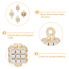 DICOSMETIC 8Pcs 4 Styles Brass Micro Pave Clear Cubic Zirconia Connector Charms KK-DC0003-36-5