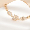 Brass Micro Pave Cubic Zirconia Link Chain Bracelets KK-R217-41G-3