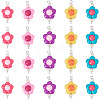 30Pcs 5 Colors Acrylic Beaded Connector Charms PALLOY-TAC0195-2