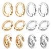 12Pcs 2 Colors Oval Brass Spring Gate Clasps KK-GA0002-16-1