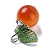 Natural Carnelian Fruit Pendants PALLOY-TA00077-03-3