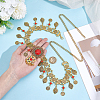 1Pc Alloy Coin Red Flower Waist Belly Chains for Dancer AJEW-GF0015-05-3