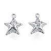 Brass Pave Clear Cubic Zirconia Charms KK-L207-001P-2