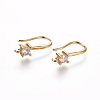 Brass Micro Pave Cubic Zirconia Earring Hooks ZIRC-L075-30G-1