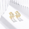 Rack Plating Brass Micro Pave Clear Cubic Zirconia Cuff Earrings EJEW-H147-12G-1