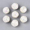 UV Plating Opaque Acrylic Beads SACR-T020-04-1