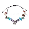 Chakra Natural & Synthetic Gemstone Braided Bead Bracelets BJEW-JB09824-2