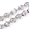 Electroplate Transparent Glass Beads Strands X1-EGLA-N020-03I-1