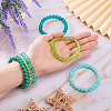 6Pcs 6 Styles 8mm Glass Round Beaded Stretch Bracelet Sets BJEW-TAC0025-7