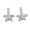 Brass Micro Pave Clear Cubic Zirconia Charms KK-C155-24P-1