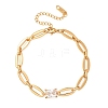 304 Stainless Steel & Cubic Zirconia Link Bracelets SA-CBAF756-06G-1