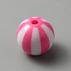 Opaque Acrylic Striped Beads SACR-WH0009-10D-1