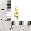 Letter Brass Micro Pave Clear Cubic Zirconia Pendants KK-K354-06G-F-3